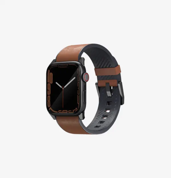 UNIQ STRADEN GENUINE LEATHER HYBRID STRAP FOR APPLE WATCH 49|45|44|42MM | BROWN